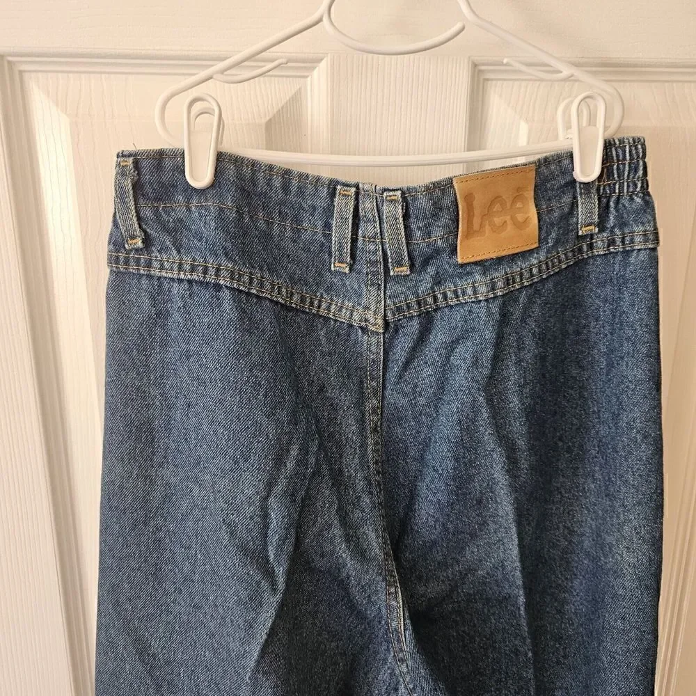 Vintage Lee Jeans Womens Size 12 Blue Tapered Leg High Rise Mom Pleated Denim